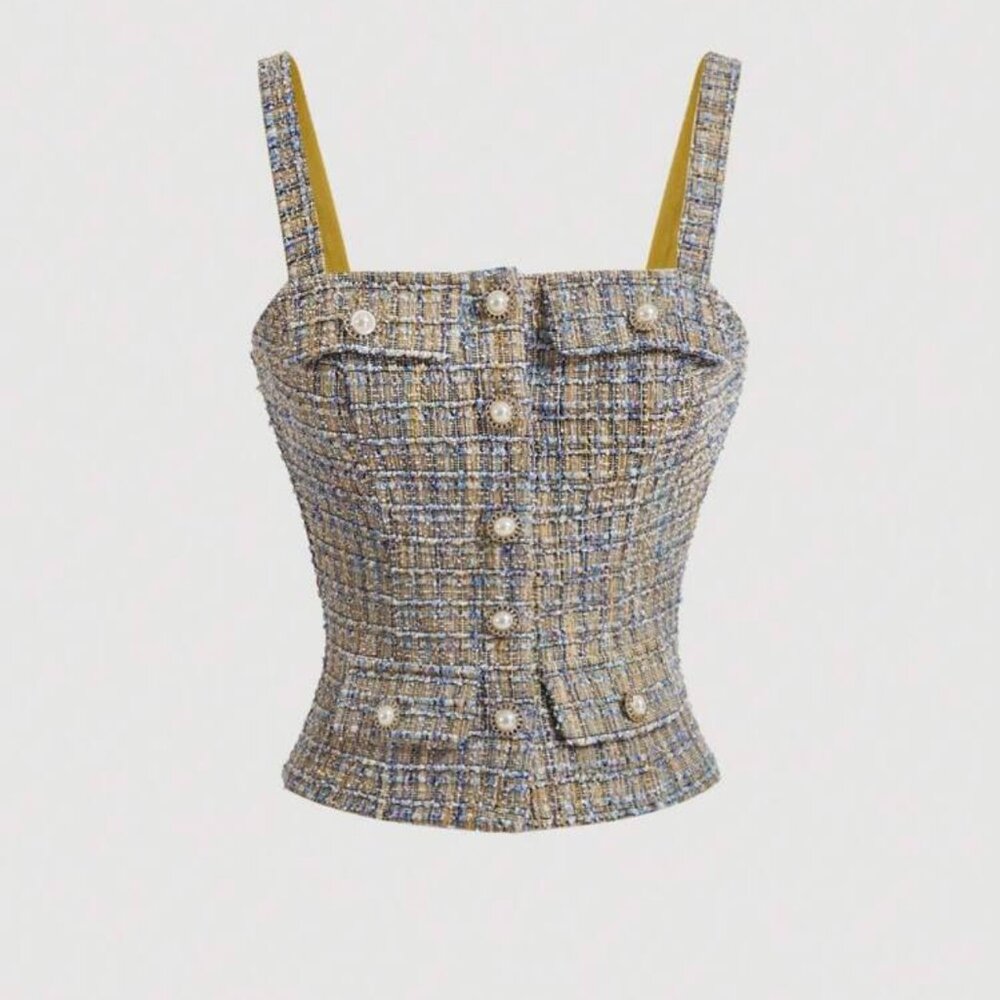 Tweed Tank Top: Elevate Your Workwear with Elegance & Style